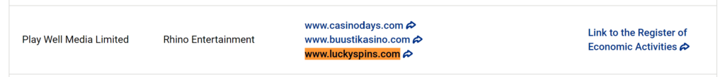 Lucky Spins casinon lisenssi