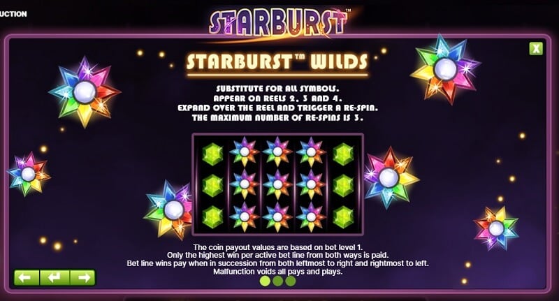 Starburst pelin voittolinjat