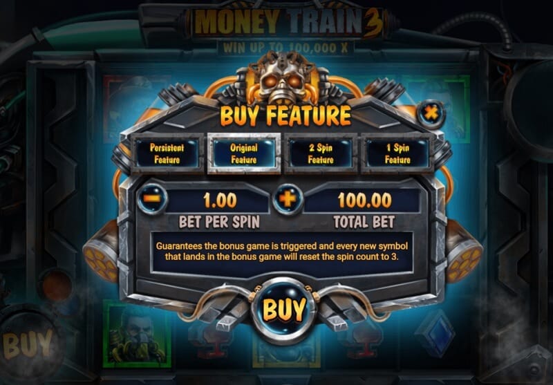 Bonusosto Money Train 3 pelissä